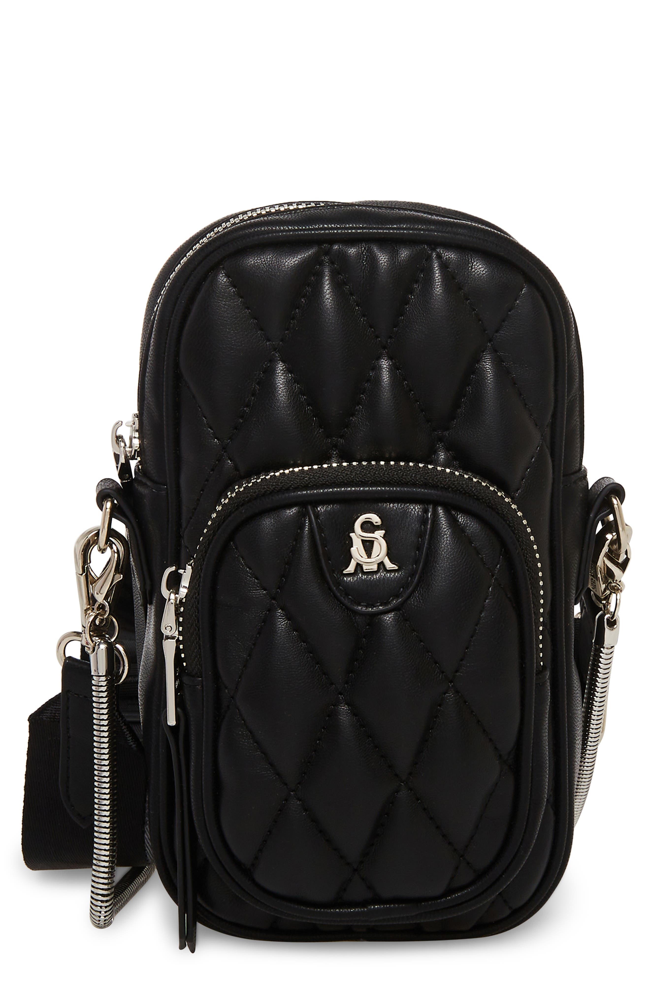 Steve Madden Calling Quilted Faux Leather Crossbody Bag, Main, color, 