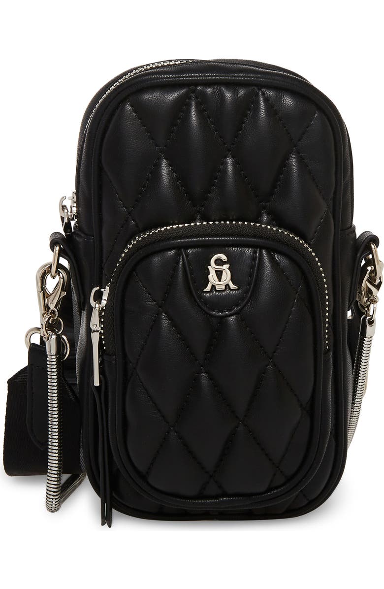 Steve Madden Calling Quilted Faux Leather Crossbody Bag, Main, color,