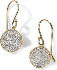 Ippolita Stardust Pavé Diamond Flower Disc Drop Earrings