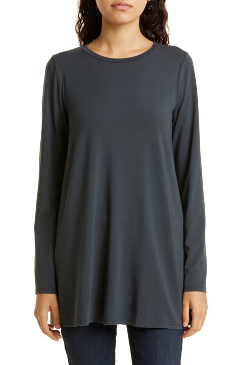 Crewneck Long Sleeve Tunic Top