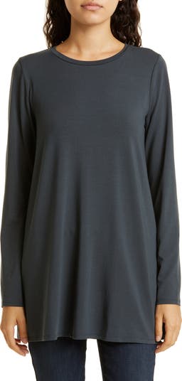 Eileen Fisher Crewneck Long Sleeve Tunic Top Nordstrom