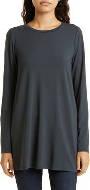 Eileen Fisher Crewneck Long Sleeve Tunic Top
