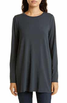 Eileen Fisher Crewneck Long Sleeve Tunic Top