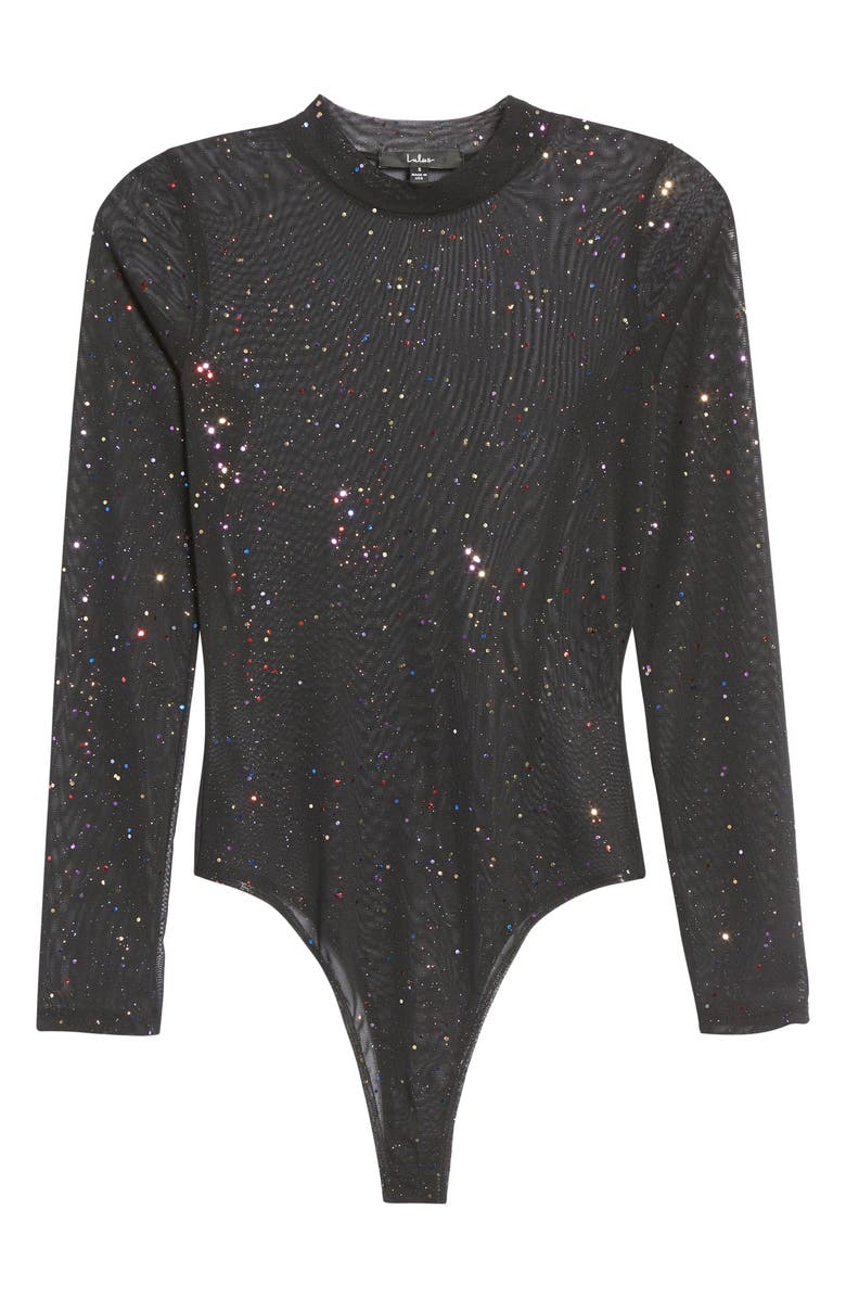 Lulus Strike an Attitude Long Sleeve Mesh Bodysuit, Alternate, color, 