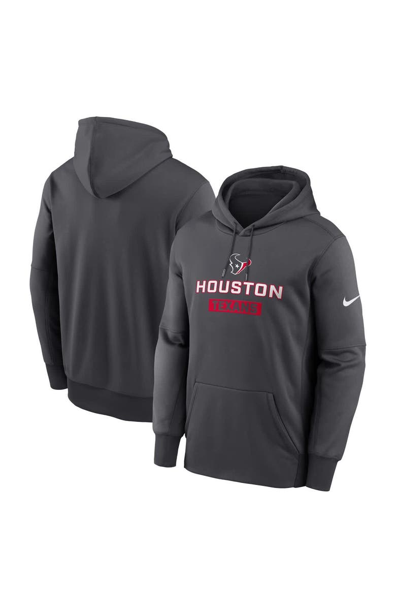 Nike Men's Nike Anthracite Houston Texans Toss Sweep Performance Pullover Hoodie, Main, color, Anthracite