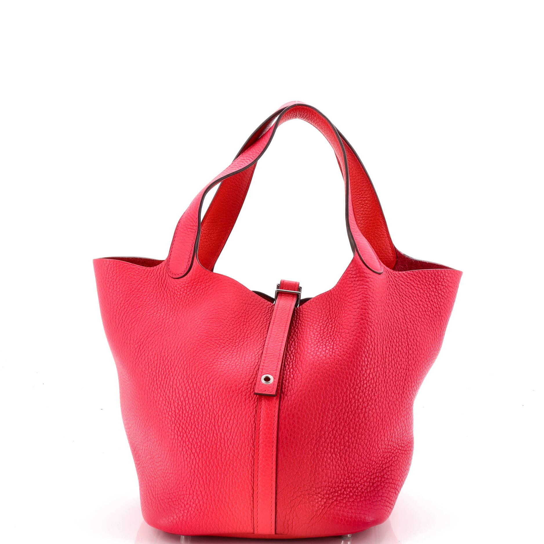Picotin Lock Bag Tricolor Clemence MM, Main, color, Red