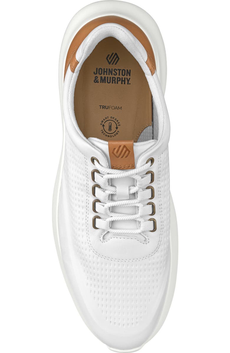 Johnston & Murphy Amherst 2.0 U-Throat Leather Sneaker, Alternate, color, White Full Grain