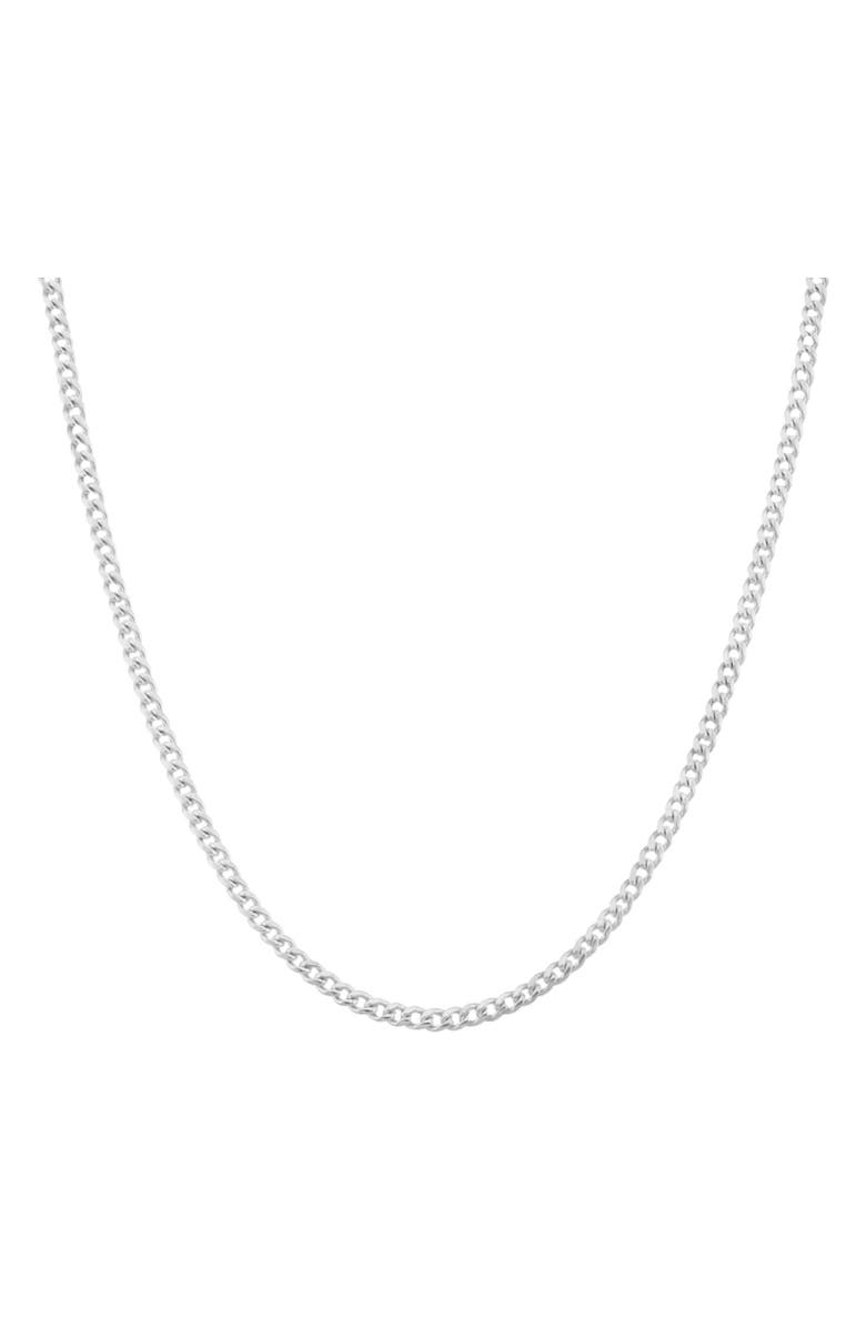 Donatello Gian Sterling Silver 2MM Curb Link Necklace, Main, color, Silver