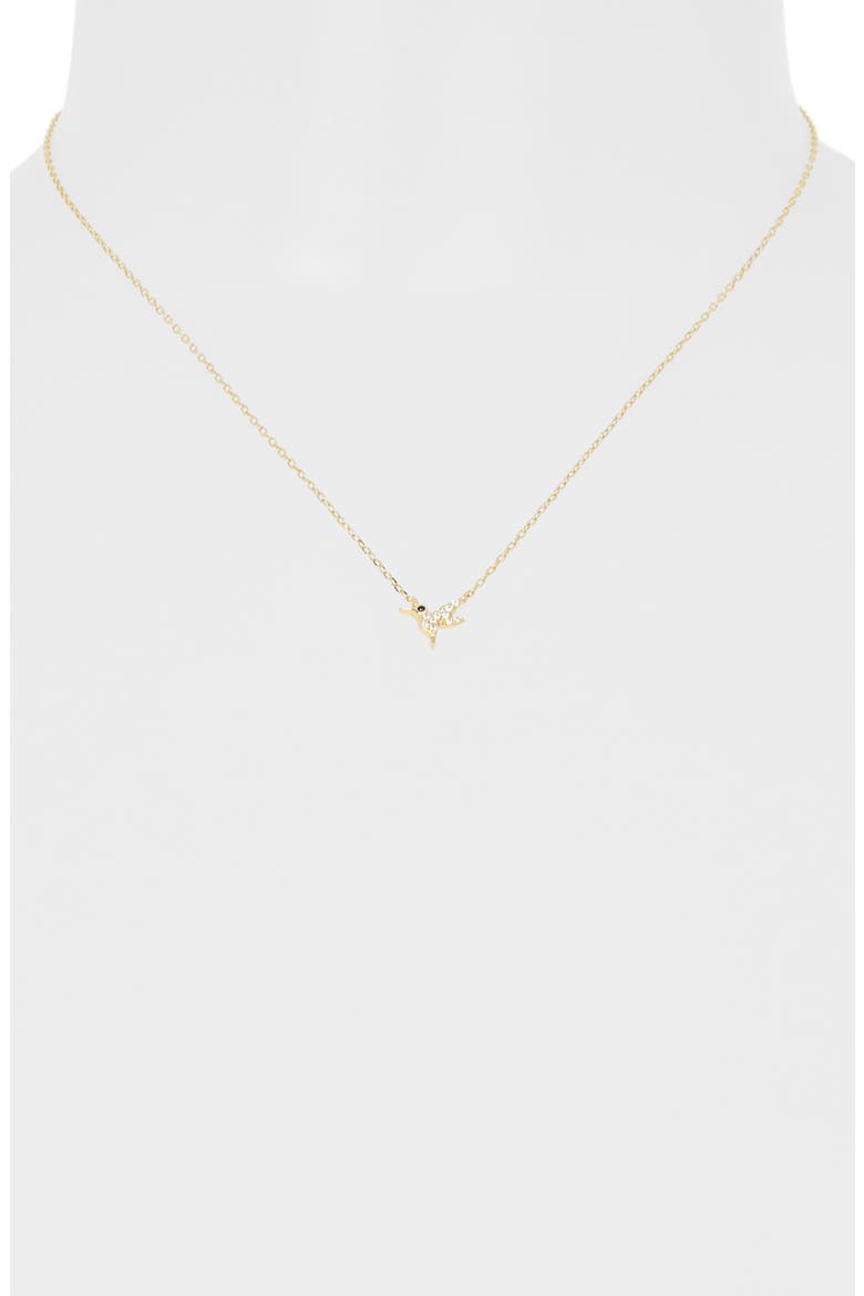 Hummingbird Pendant Necklace, Alternate, color, GOLD