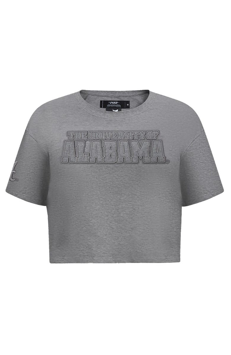 PRO STANDARD Women's Pro Standard Heather Charcoal Alabama Crimson Tide Tonal Neutral Boxy Cropped T-Shirt, Alternate, color, Heather Charcoal