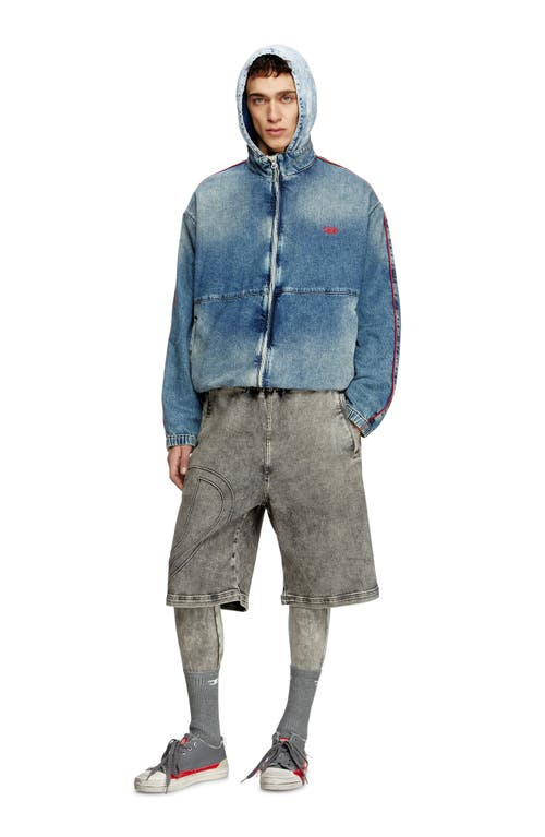 Diesel Men's Piped Denim Zip Jacket In Blue