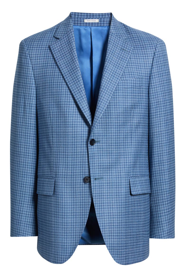 Flynn Classic Fit Light Blue Check Wool Sport Coat, Alternate, color, LIGHT BLUE