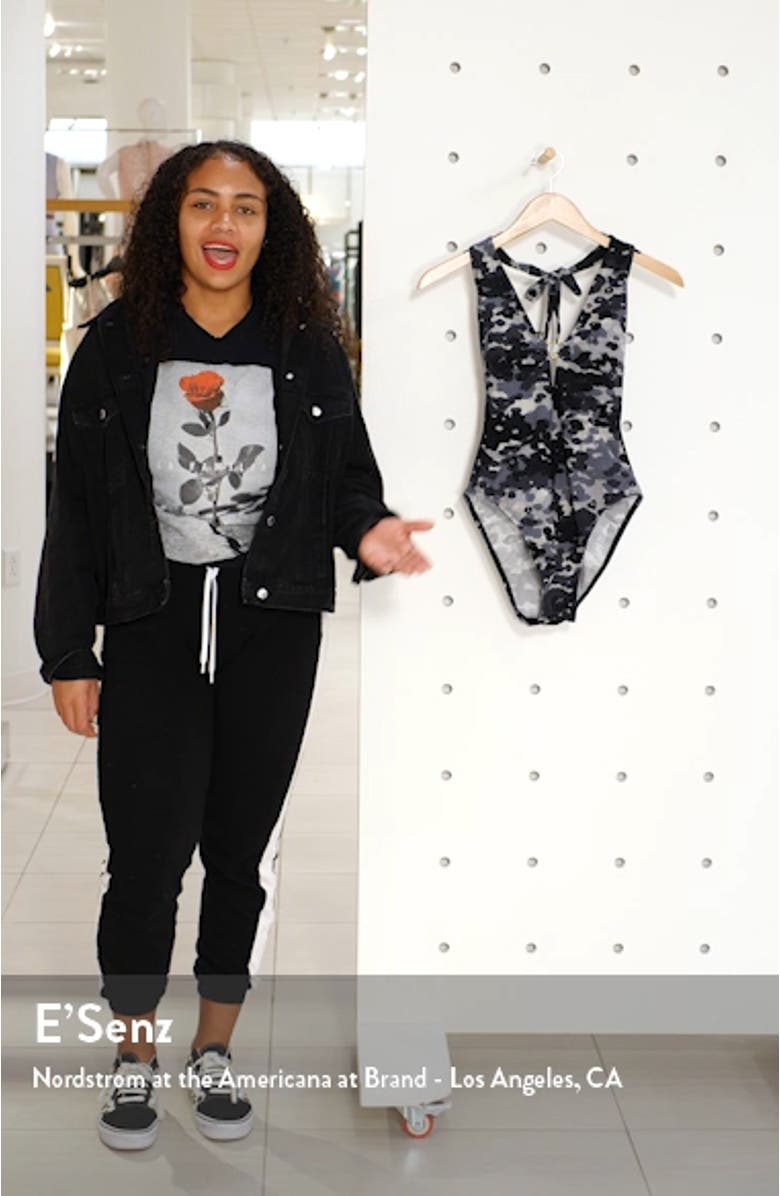 Eden One-Piece Halter Camo Swimsuit, sales video thumbnail