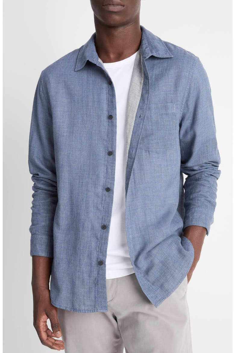 Regular Fit Double Face Button-Up Shirt, Main, color, CHAMBRAY