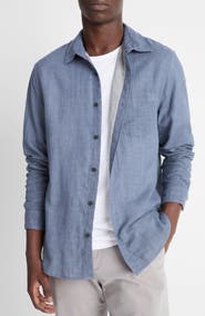 Vince Regular Fit Double Face Button-Up Shirt