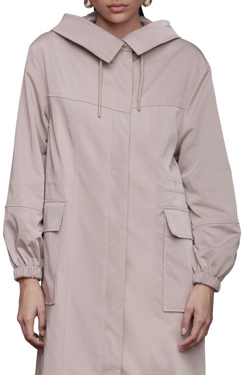 Avec Les Filles Hooded Water Resistant Longline Anorak In Pink