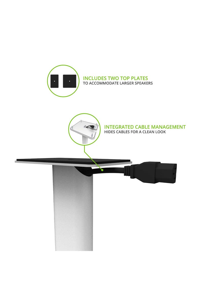 Kanto SP26PL 26" Bookshelf Speaker Stands with Rotating Top Plates and Cable Management - Pair, Alternate, color, White