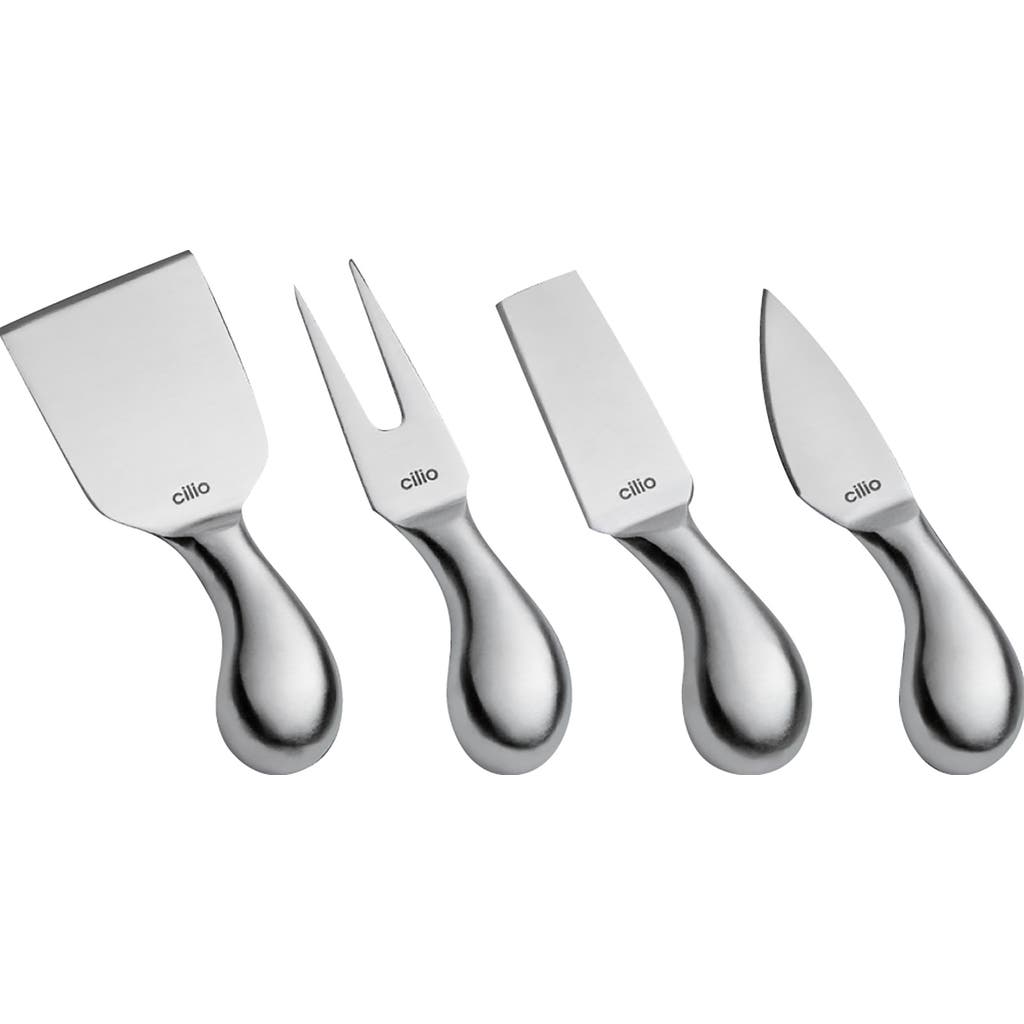 CILIO Piave 4 Piece Cheese Knife Set, Stainless Steel in Silver  product