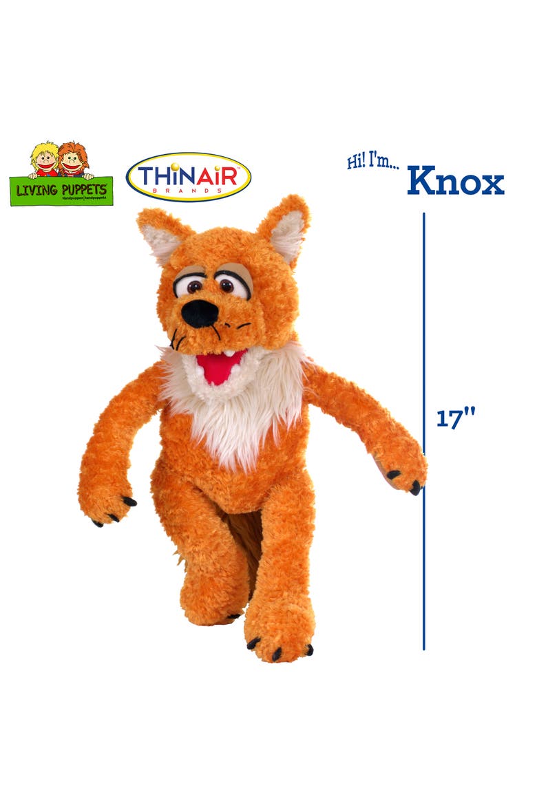 Knox The Orange Fox 17 Inch Plush Hand Puppet, Handmade Pal, Alternate, color, Orange