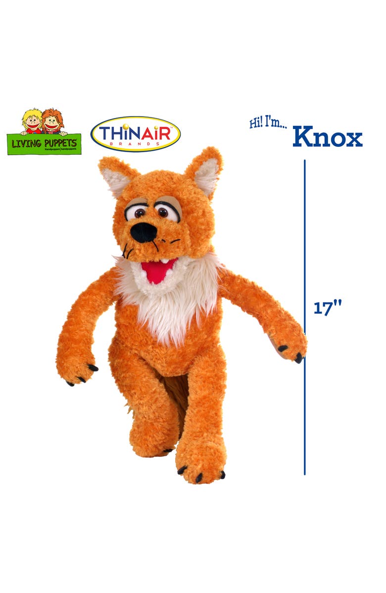 Living Puppets Knox The Orange Fox 17 Inch Plush Hand Puppet, Handmade Pal, Alternate, color, Orange