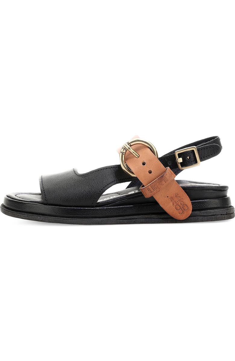 A.S.98 Seger Quarter Strap Sandal, Alternate, color, Black