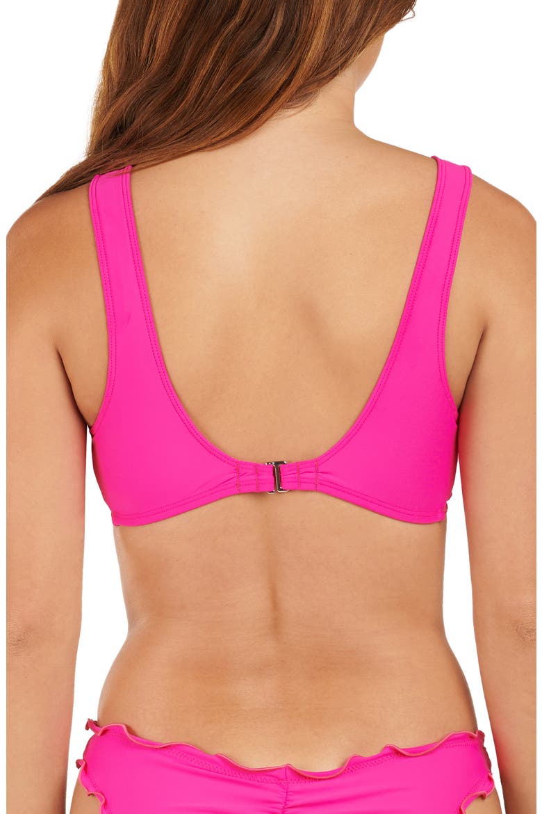 Solid Merrow Bralette Bikini Top, Alternate, color, BRIGHT PINK