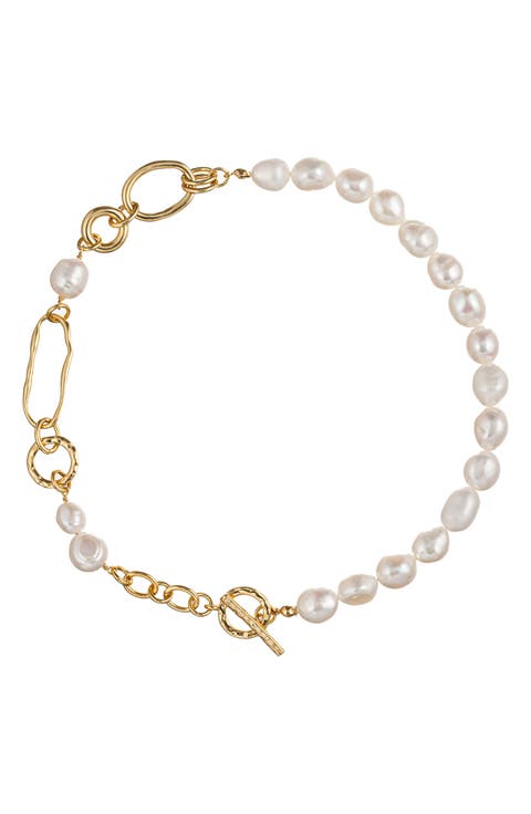 Mina Shell Freshwater Pearl Chain Necklace