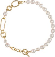 EYE CANDY LOS ANGELES Mina Shell Freshwater Pearl Chain Necklace