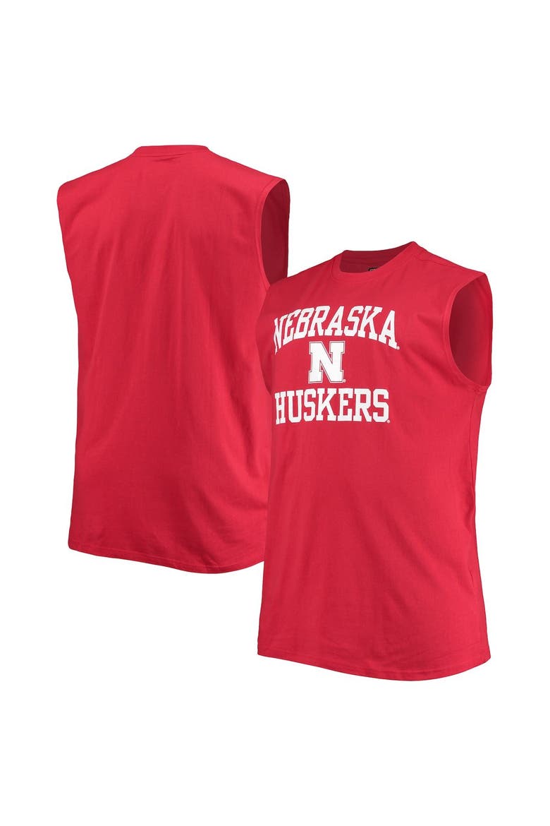 PROFILE Men's Nebraska Huskers Scarlet Big & Tall Team Muscle Tank Top ...