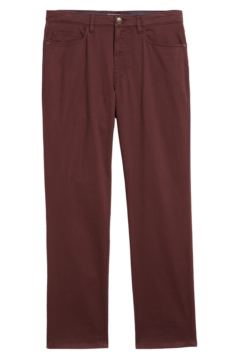 Five-Pocket Cotton Blend Pants, Alternate, color, BURGUNDY