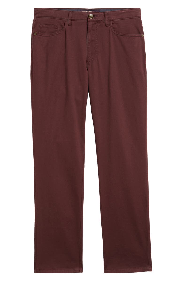 Johnston & Murphy Five-Pocket Cotton Blend Pants, Alternate, color, Burgundy