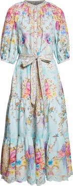 Camilla Bazaar Blooms Linen Midi Shirtdress