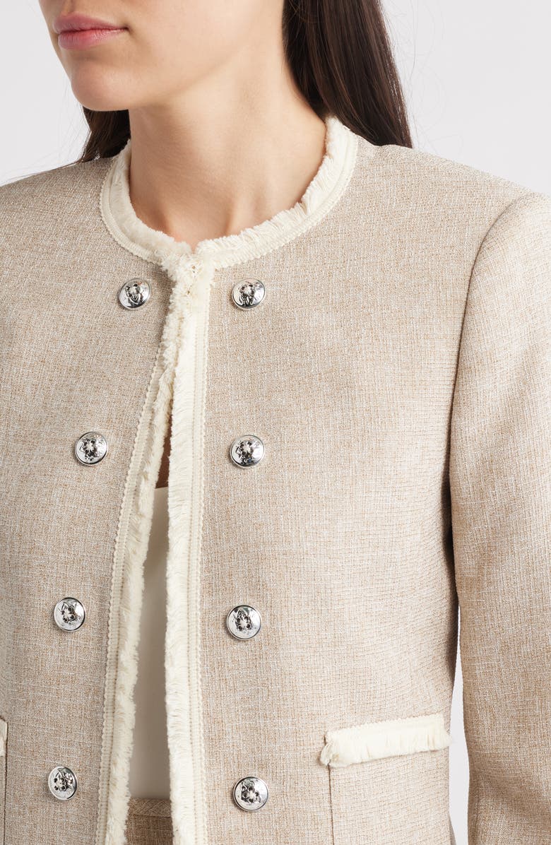 Tahari ASL Bouclé Crop Jacket, Alternate, color, 