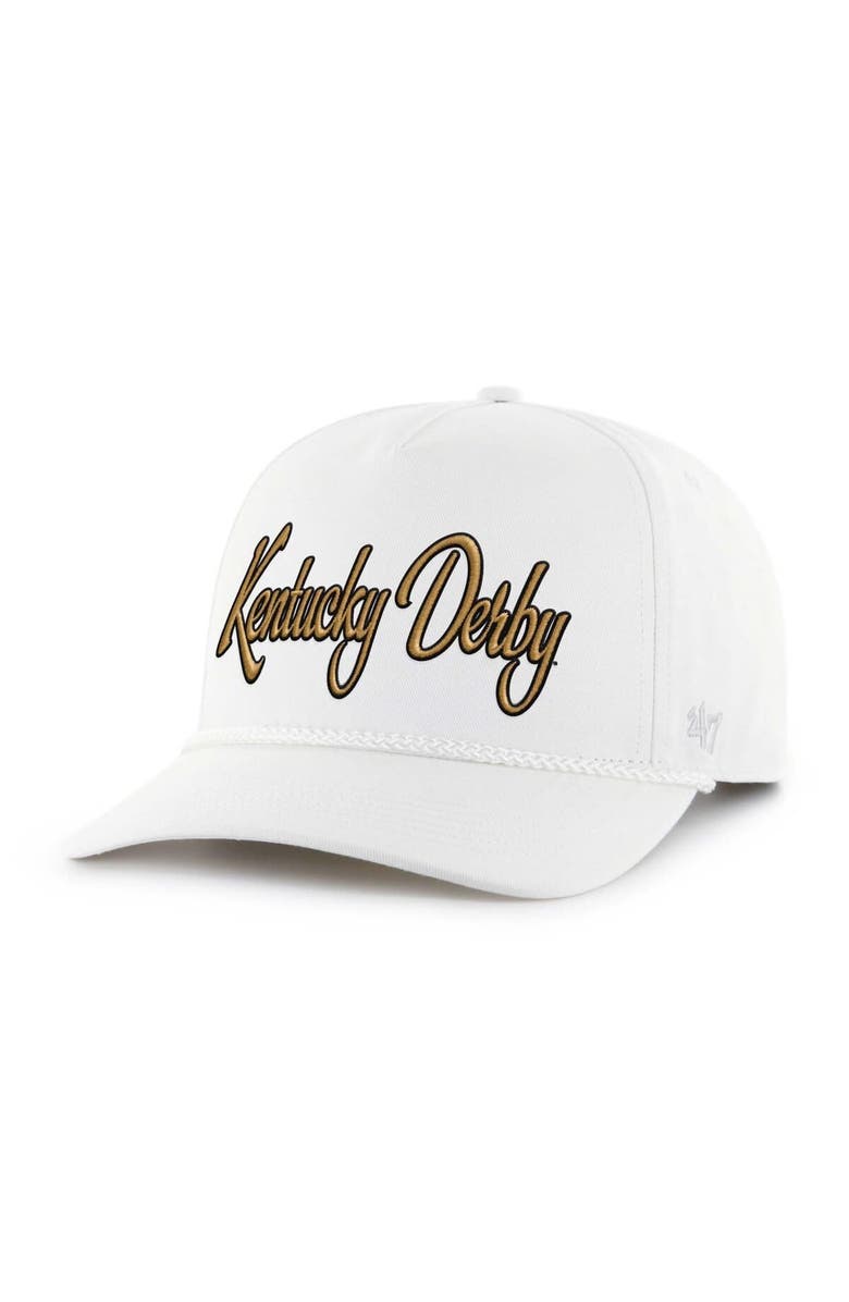 '47 Men's '47 White 151st Kentucky Derby Overhand Hitch Adjustable Hat, Main, color,
