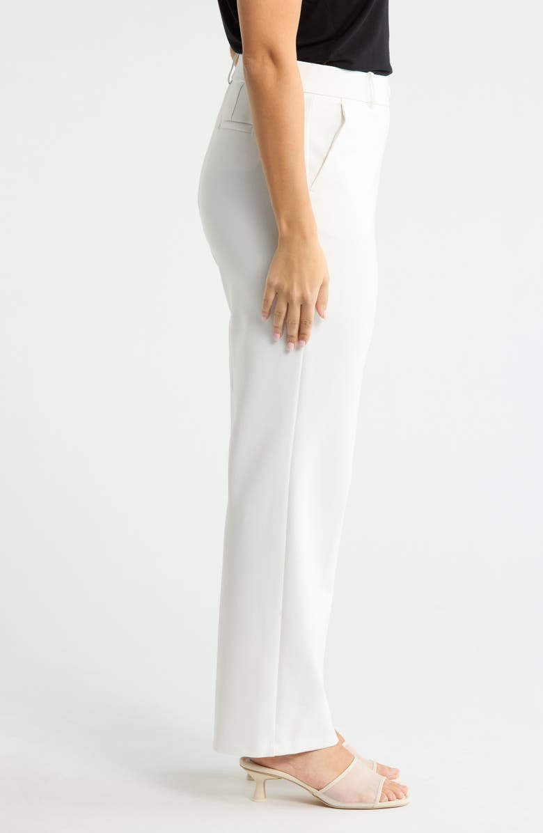 KASPER Faux Fly Stretch Straight Leg Pants, Alternate, color, Vanilla Ice