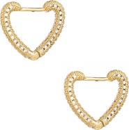 Ettika Pavé Heart Huggie Earrings