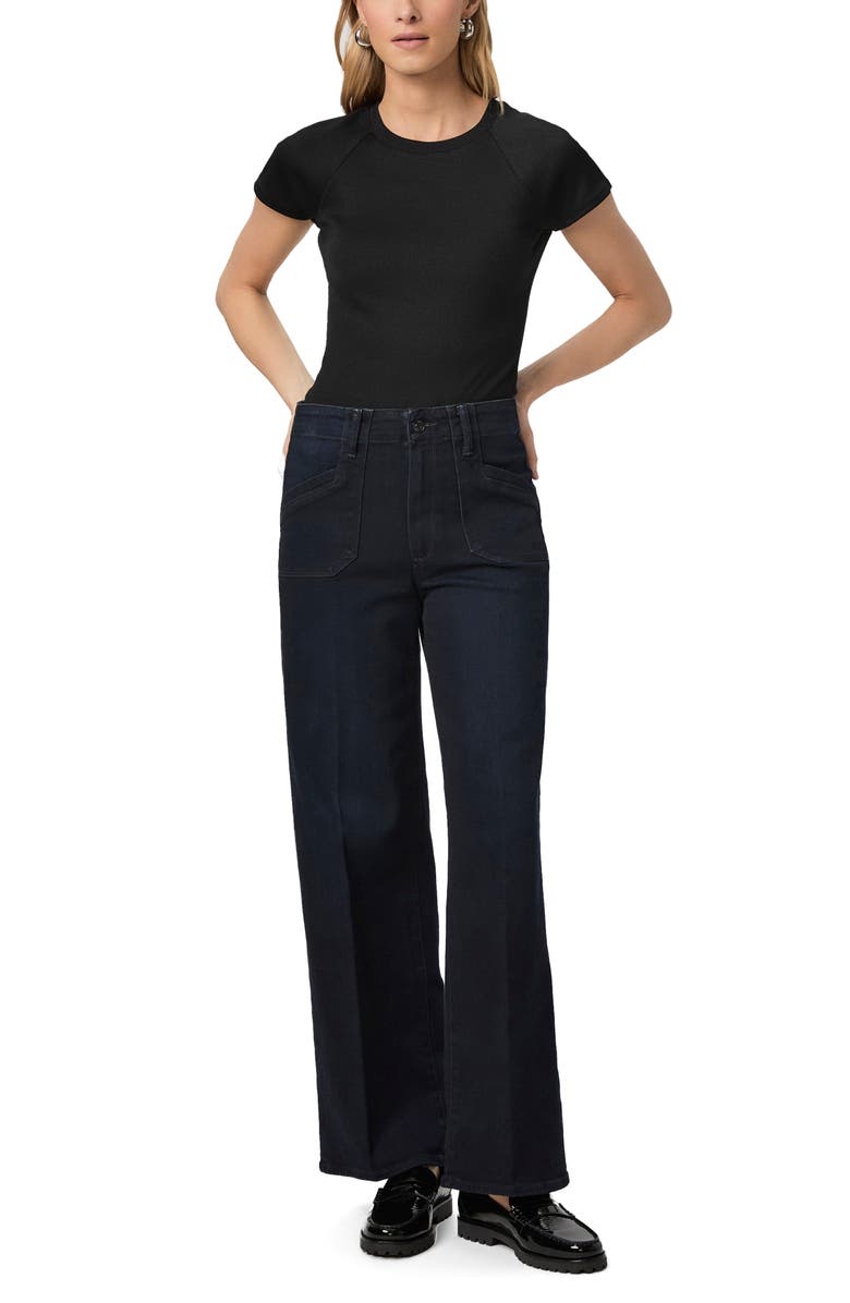 PAIGE Anessa Welt Pocket High Waist Wide Leg Jeans, Alternate, color, 