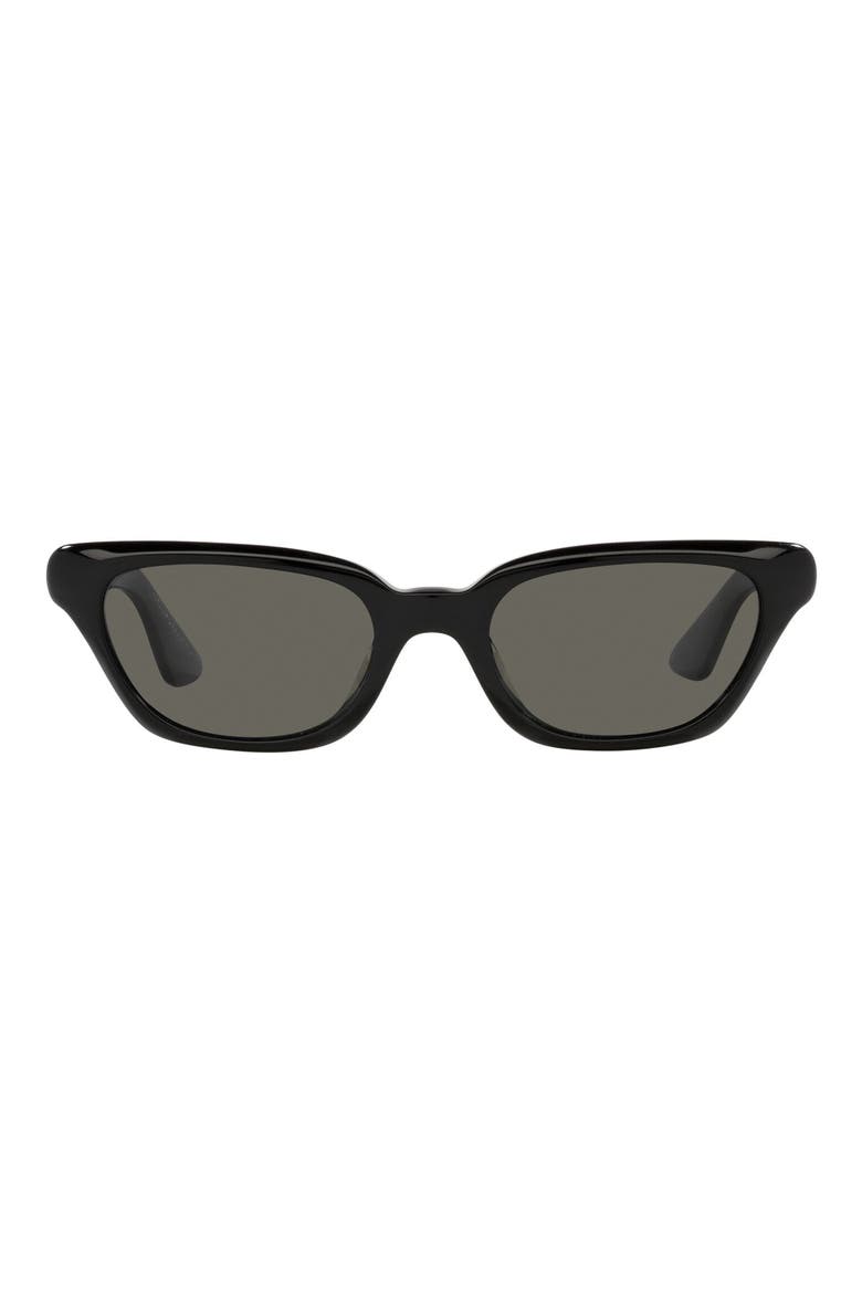 x KHAITE 1983C 52mm Irregular Sunglasses, Main, color, BLACK