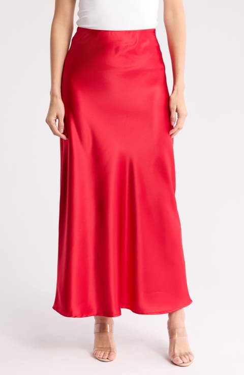 Satin A-Line Skirt