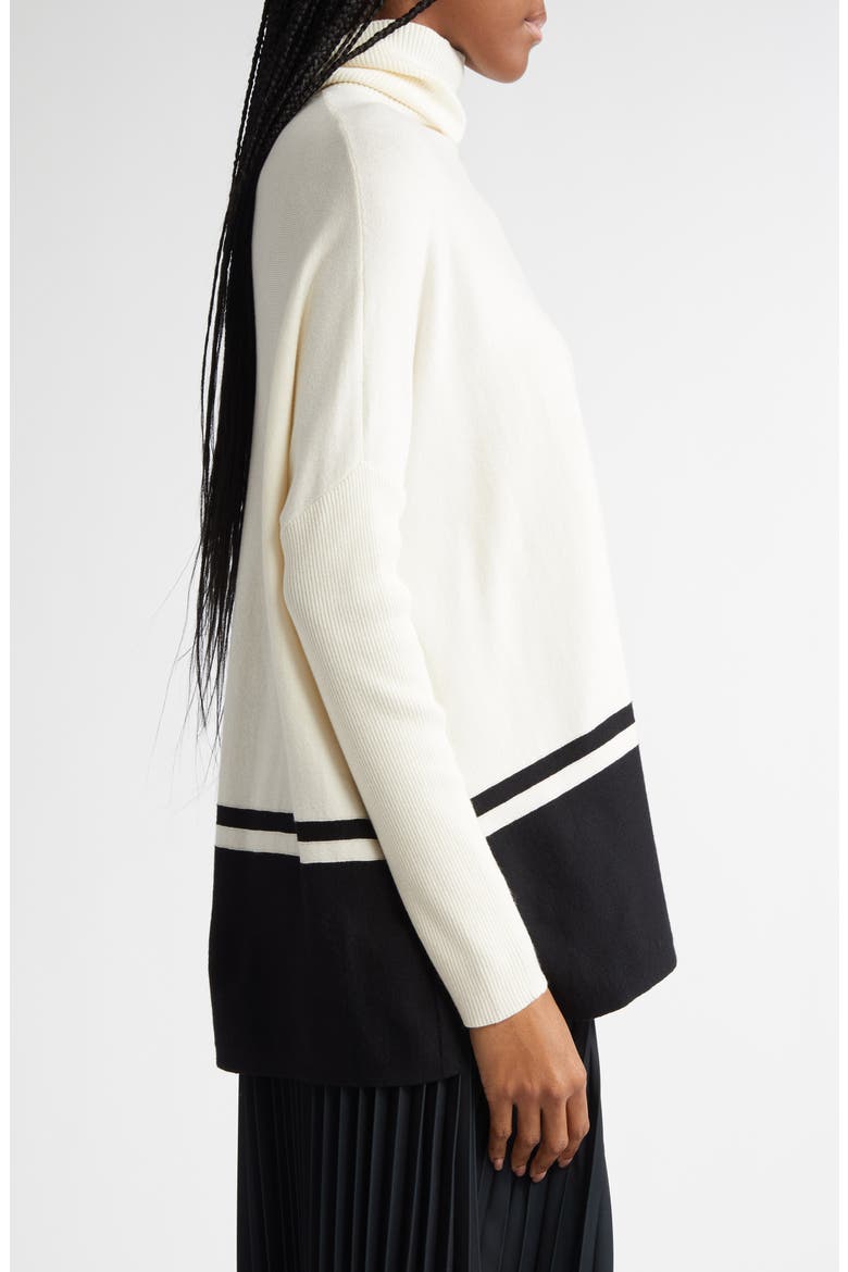 Sophia Pattern Turtleneck Sweater, Alternate, color, CREAM/BLACK