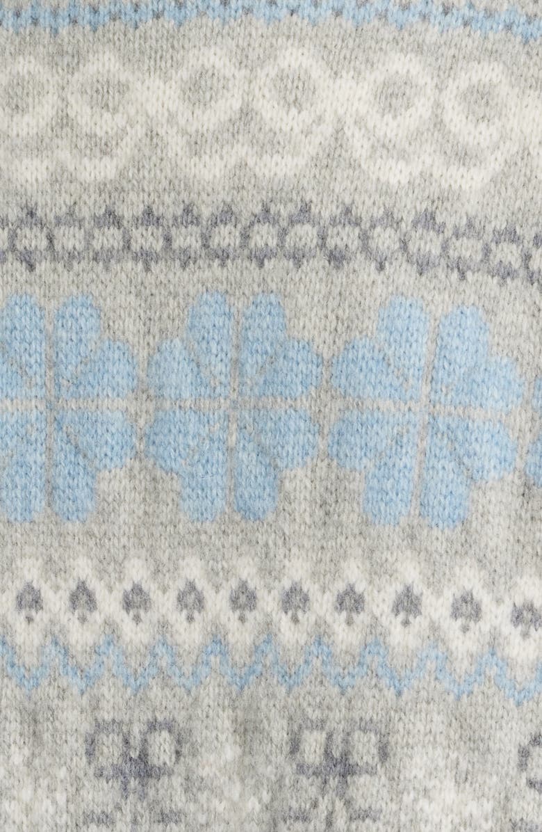 LoveShackFancy Mirin Wool Fair Isle Turtleneck Sweater, Alternate, color, Earl Gray