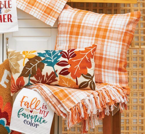 C & F Home C&f Home Fall Leaves Chain Stitch Small Petite Throw Pillow, 10" X 20" In Multi