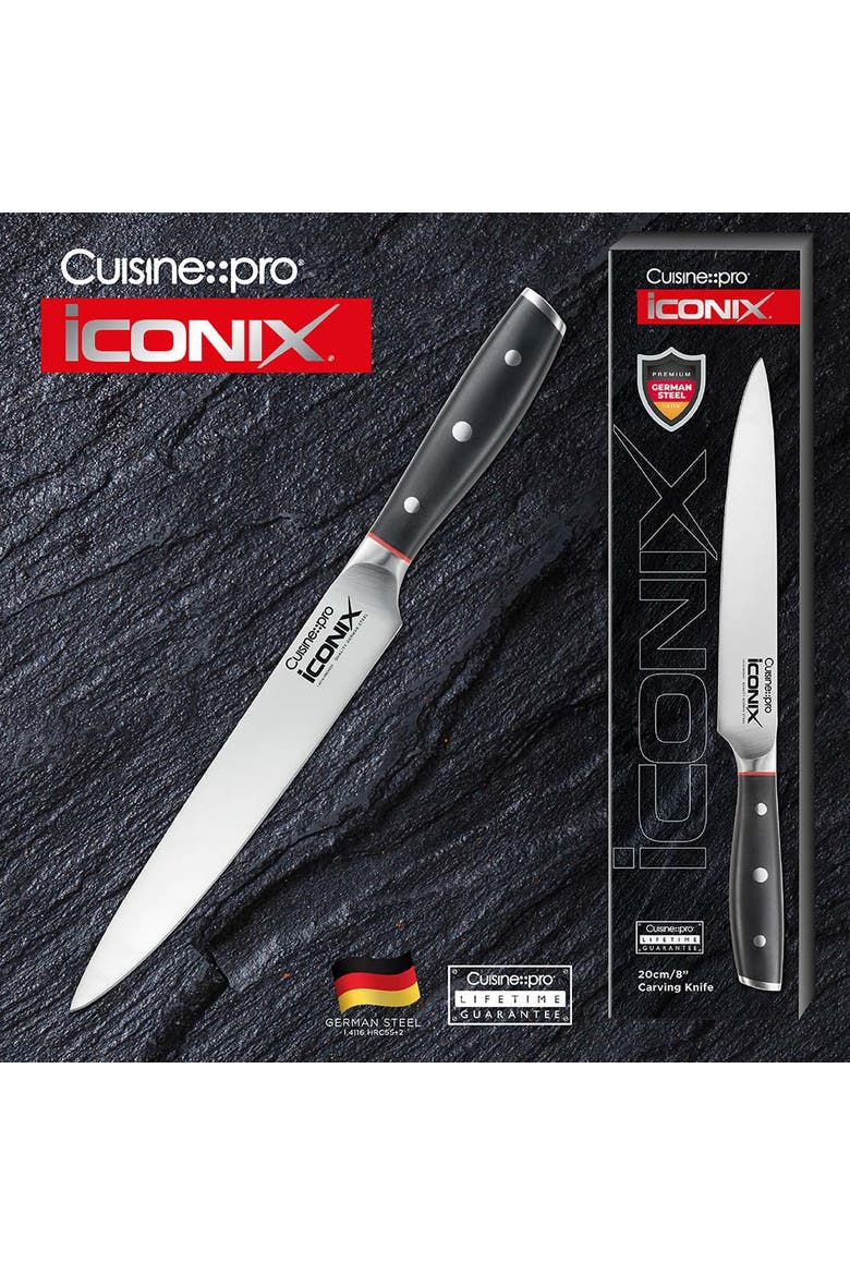 iconiX® 8" Carving Knife, Alternate, color, Black