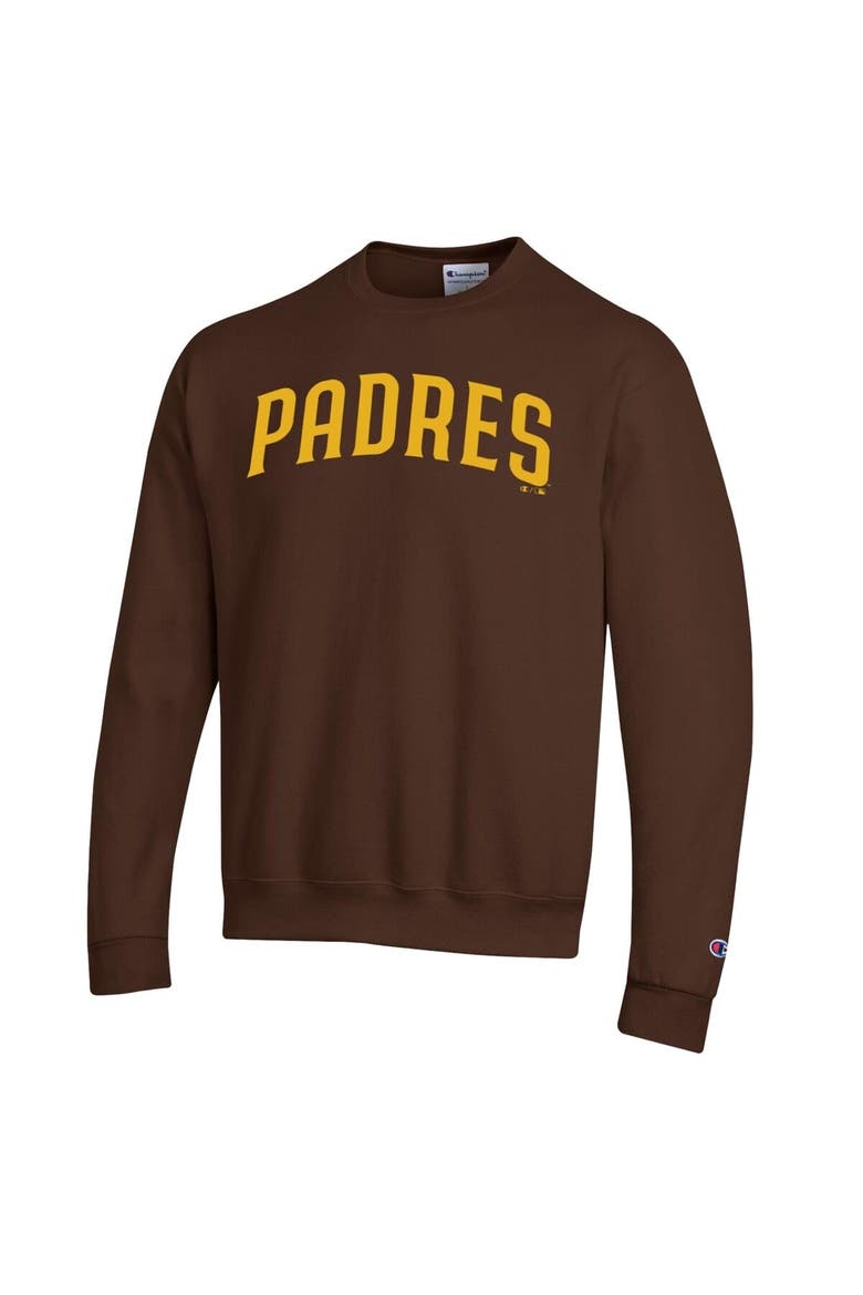 Men's Champion Brown San Diego Padres Powerblend Wordmark Sweatshirt, Alternate, color, Brown