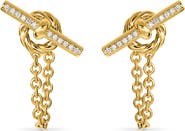 David Yurman Mercer® Petite Toggle Stud Earrings in 18K Yellow Gold with Diamonds, 38.2mm