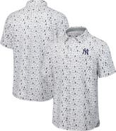 Tommy Bahama Men's Tommy Bahama  Gray New York Yankees Nova Wave Riptide Rally Camp Button-Up Short Sleeve Shirt