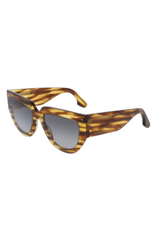 Victoria Beckham 53mm Classic Logo Tea Cup Sunglasses In Brown
