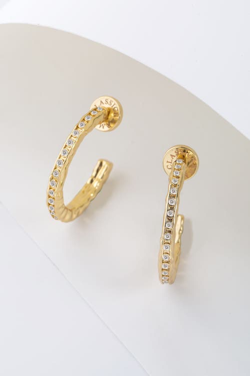 Classicharms Stella Molten Color Cubic Zirconia Hoop Earrings In Gold