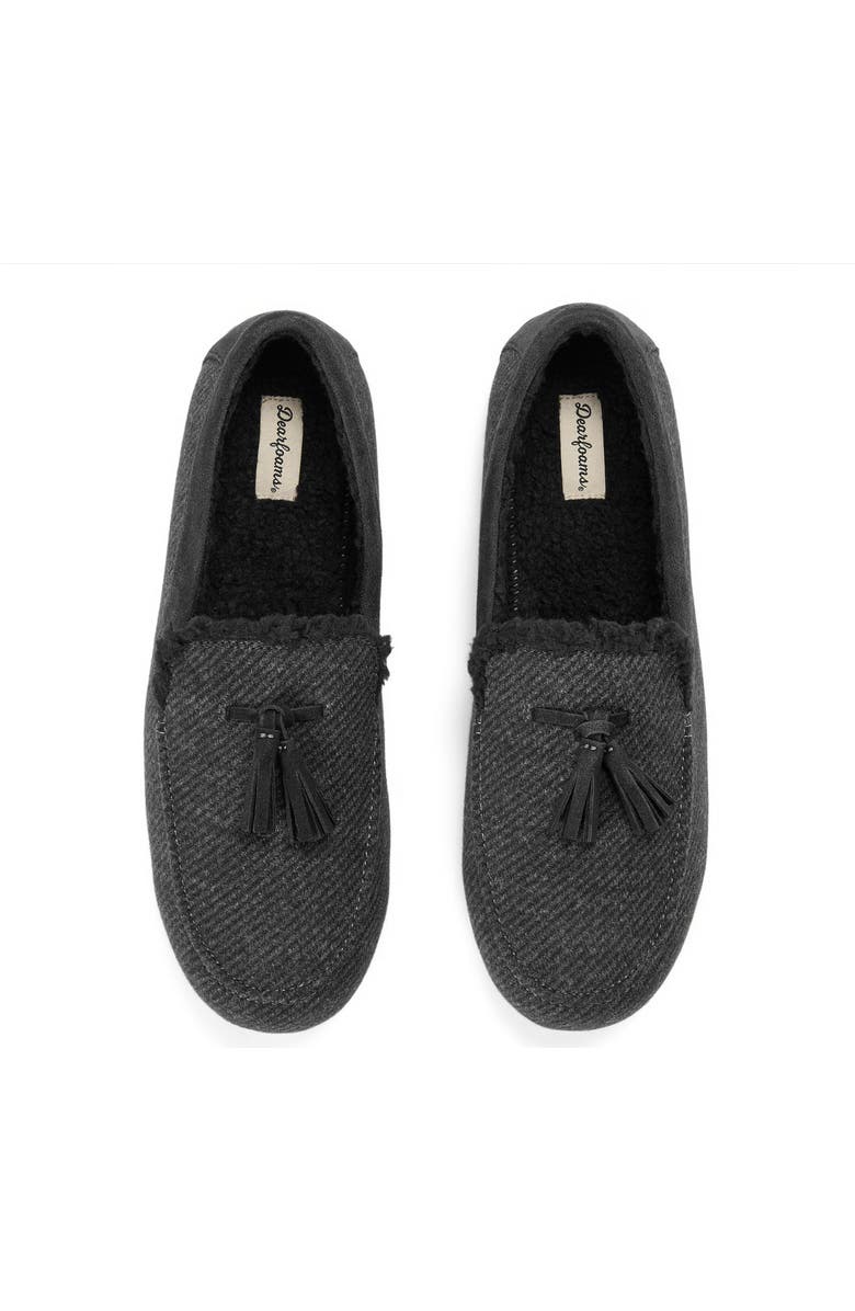 Dearfoams Perkins Moccasin Slippers, Alternate, color, Black