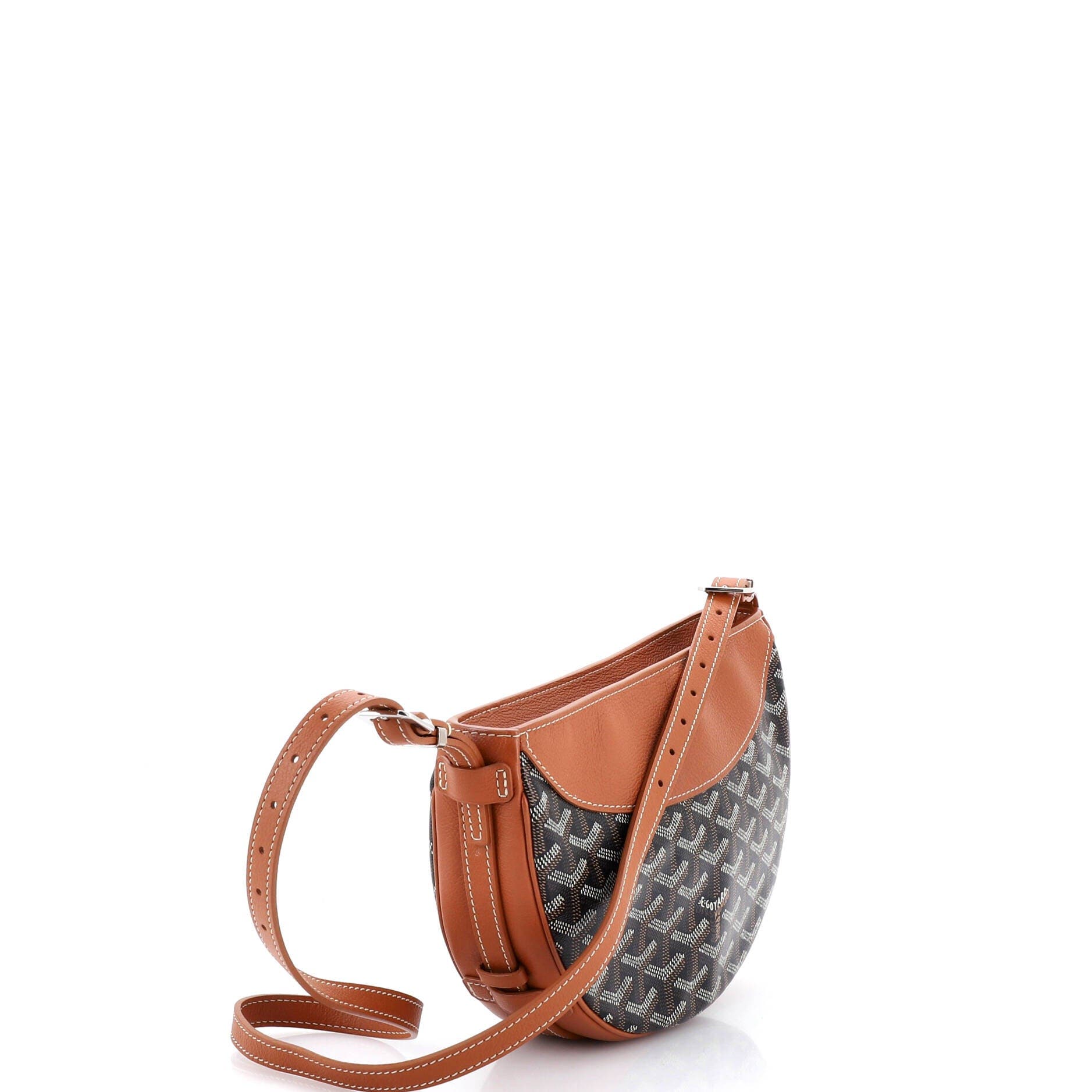 Pre-Owned Goyard Hirondelle Shoulder Bag Coated Canvas and Leather, Alternate, color, Brown